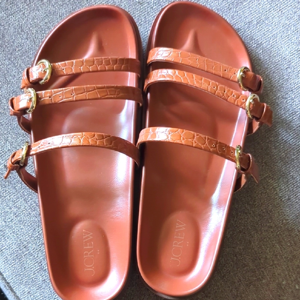J.Crew Brown Slide Sandals